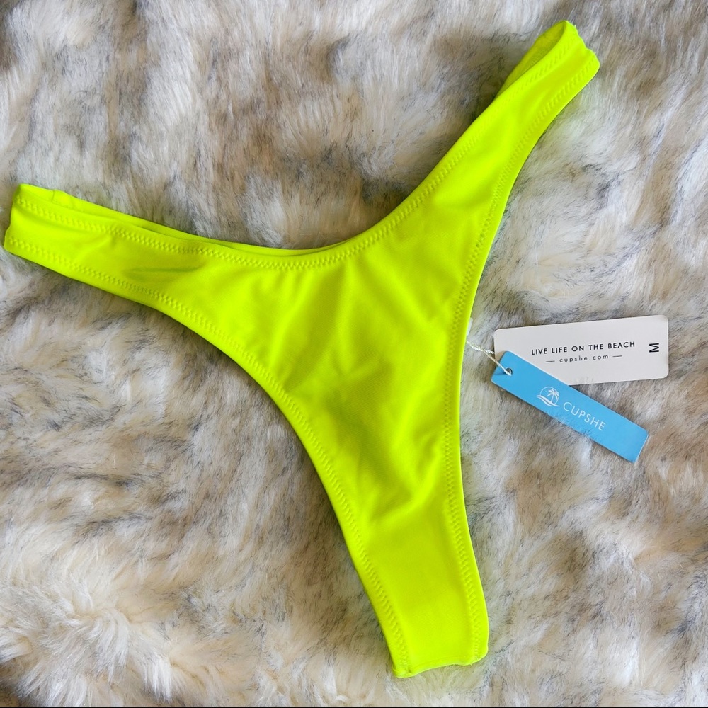 Cupshe Neon Green Swim Thong
